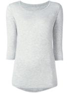 Majestic Filatures Three-quarters Sleeve T-shirt, Women's, Size: 2, Grey, Spandex/elastane/viscose