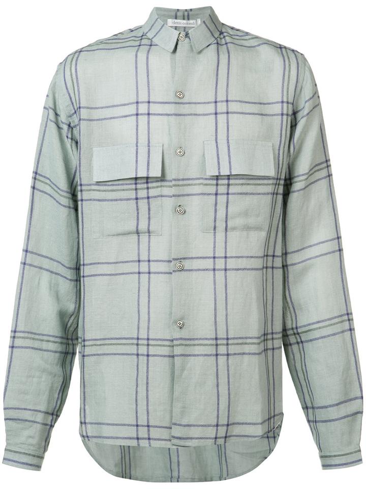 Denis Colomb - Check Button-up Shirt - Men - Linen/flax/cashmere - L, Blue, Linen/flax/cashmere