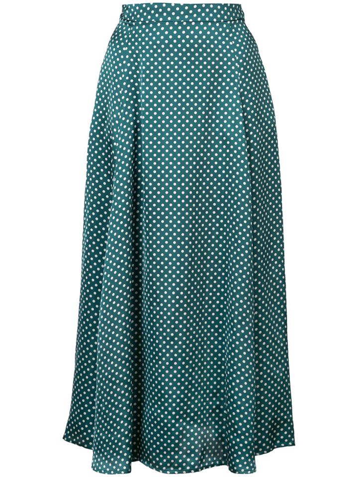 Alexa Chung High-waisted Polka Skirt - Green