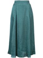Alexa Chung High-waisted Polka Skirt - Green