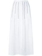 Gabriela Hearst Linen Embroidered Skirt - White
