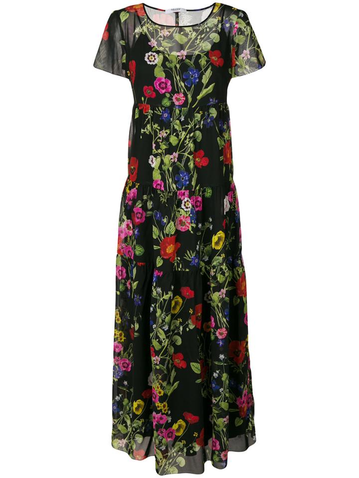 Blugirl Poppy Print Maxi Dress - Black