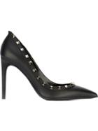 Valentino Rockstud Pumps, Women's, Size: 39, Black, Calf Leather/leather/metal Other