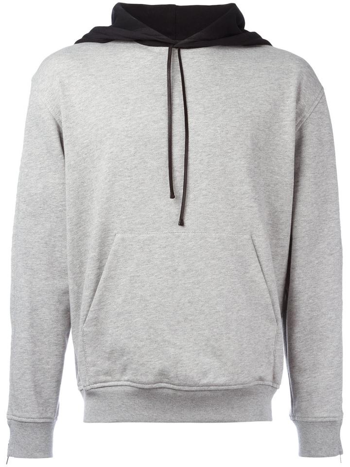 3.1 Phillip Lim Drawstring Hoodie, Men's, Size: Medium, Grey, Cotton