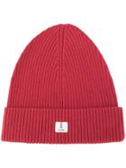 Closed Ribbed Beanie - Red