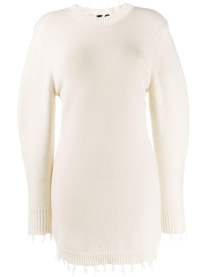 Alanui Short Knitted Dress - White