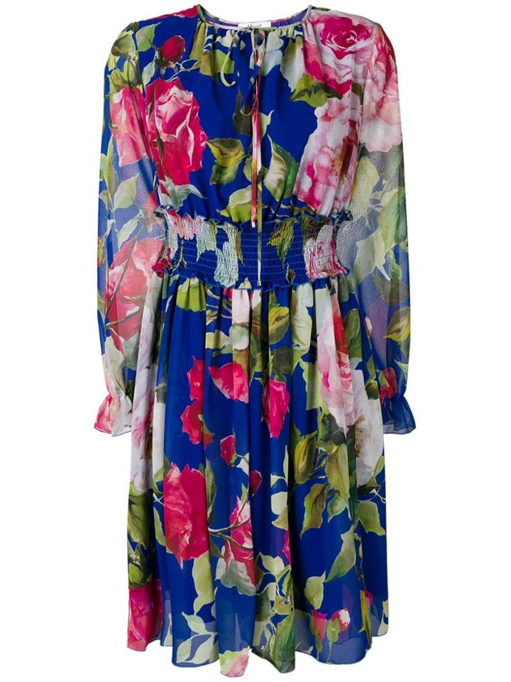 Blugirl Floral Print Midi Dress - Blue
