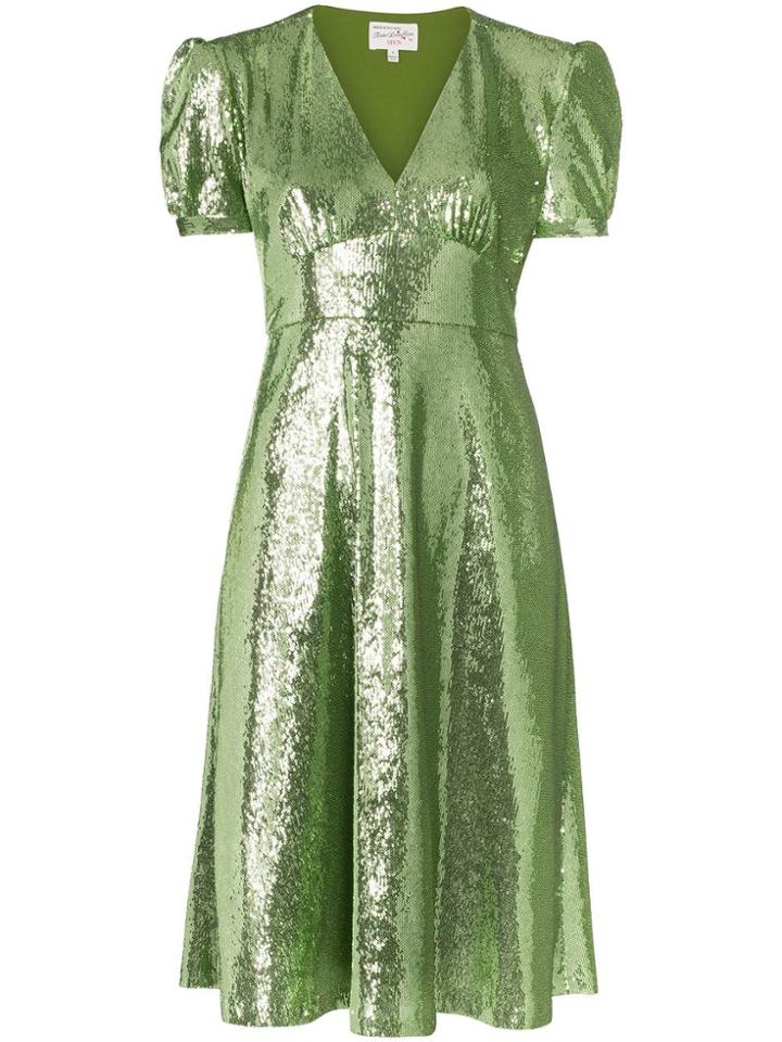 Hvn Paula Sequin-embellished Dress - Green