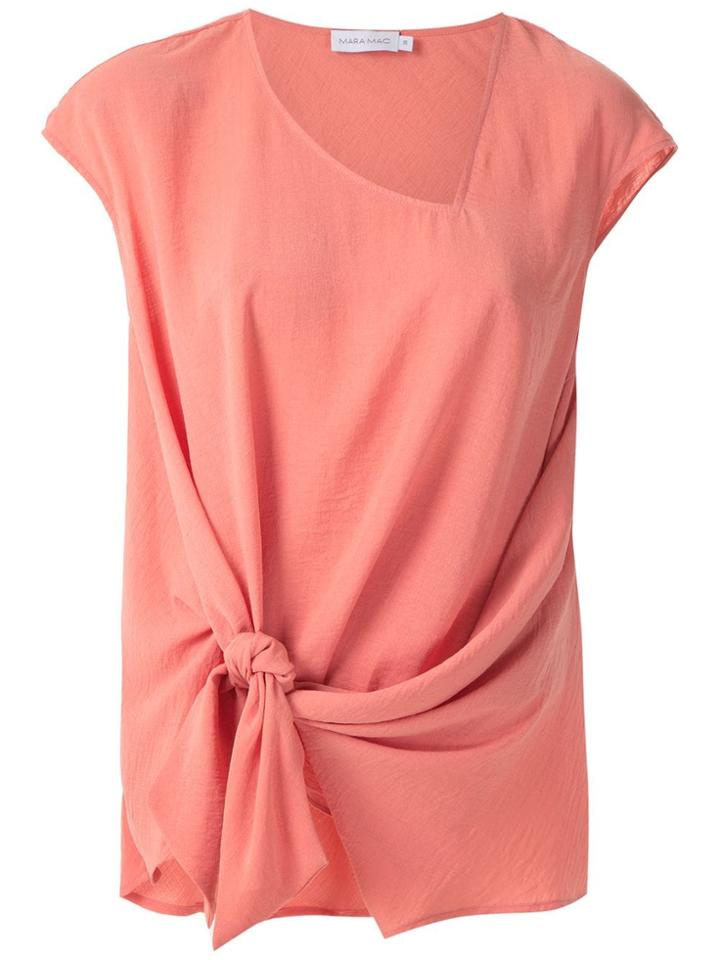 Mara Mac Tie Detail Draped Blouse - Pink