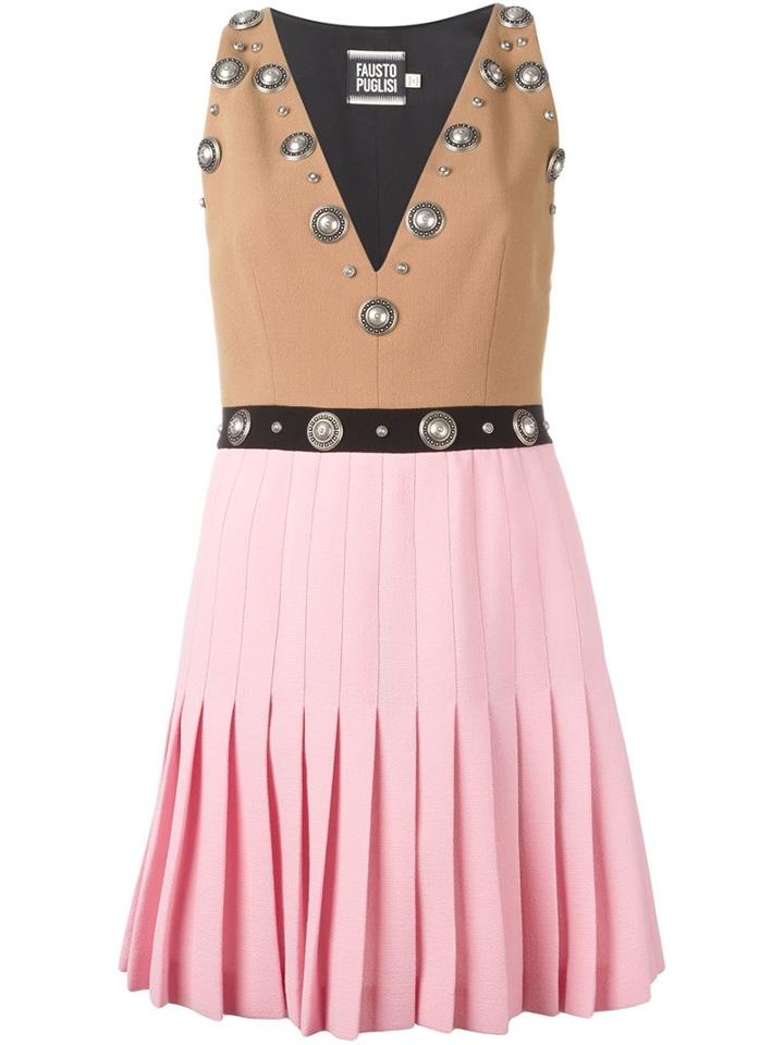 Fausto Puglisi Colour Block Studded Dress
