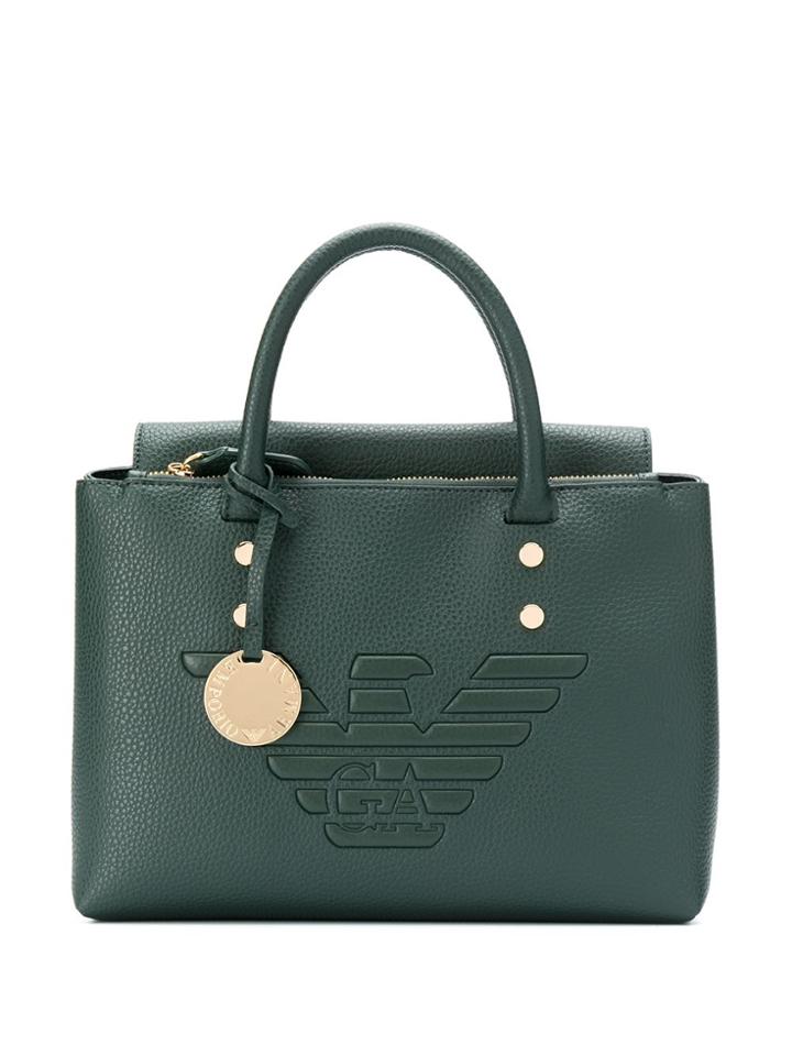 Emporio Armani Raised Logo Tote Bag - Green