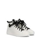 Moncler Kids Teen Logo Hi-top Sneakers - White