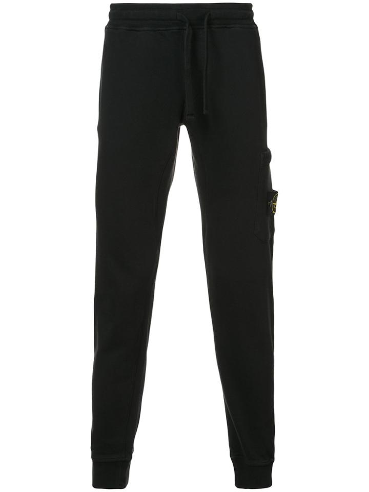 Stone Island Cargo Pocket Track Pants - Black