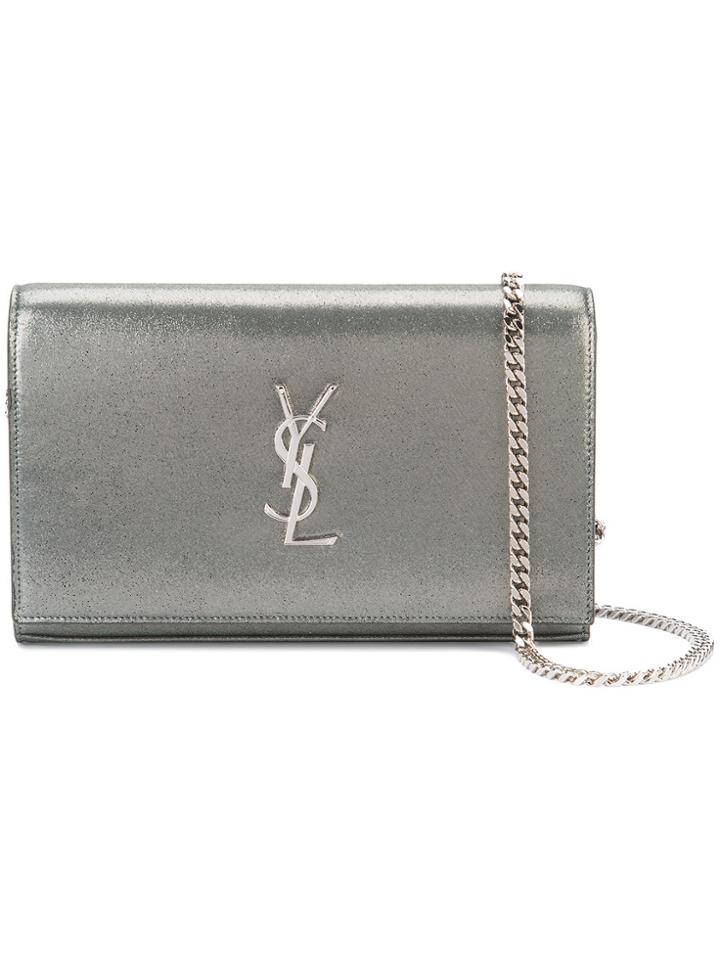 Saint Laurent Monogram Chain Wallet - Metallic