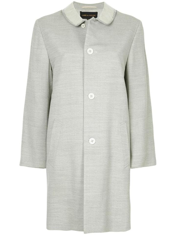 Comme Des Garçons Pre-owned Club Collar Midi Coat - Grey