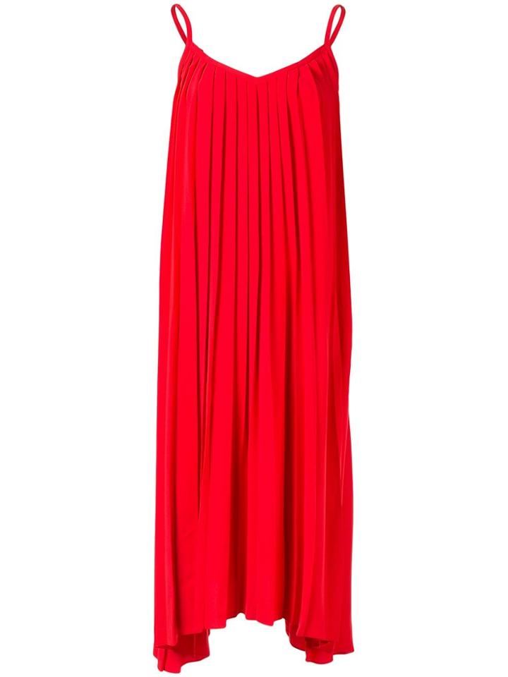 Le Ciel Bleu Pleated Cami Dress - Red