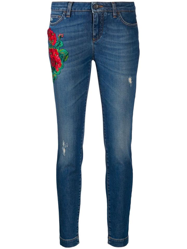 Dolce & Gabbana Embroidery Skinny-fit Jeans - Blue
