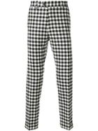 Berwich Checked Slim Fit Trousers - Black