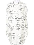Marni Cat Print Shirt Dress - White
