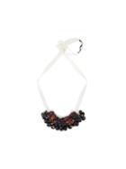 Marni Embellished Necklace, Women's, Black, Silk/resin/metal Other/metal