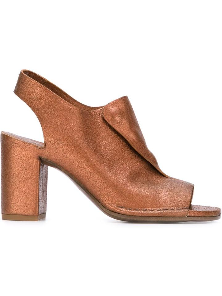 Roberto Del Carlo Metallic Sling-back Sandals