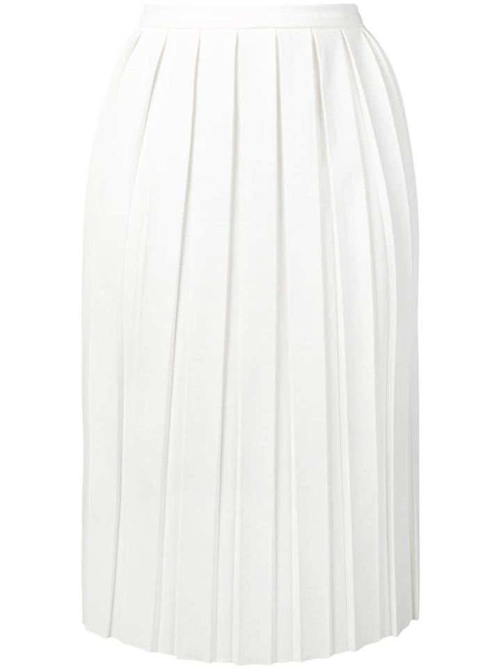 Plan C Pleated Straight Skirt - White