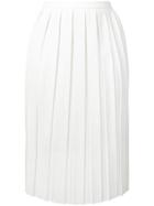 Plan C Pleated Straight Skirt - White