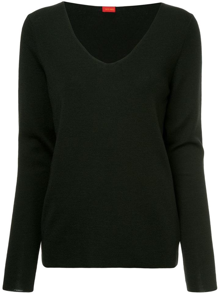 Des Prés Long-sleeve Fitted Sweater - Black