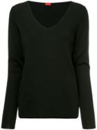 Des Prés Long-sleeve Fitted Sweater - Black
