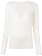 Sottomettimi Wrap V-neck Jumper - White