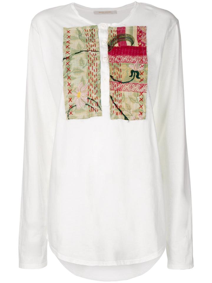Ermanno Gallamini Embroidered Button Jumper - White