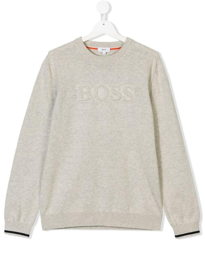 Boss Kids Logo Jumper - Grey