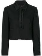 Red Valentino - Classic Collar Cropped Jacket - Women - Polyester/spandex/elastane/wool - 42, Black, Polyester/spandex/elastane/wool