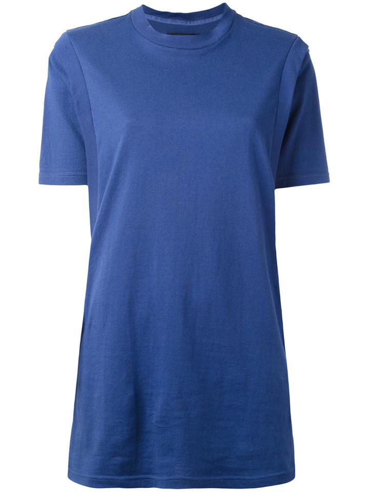 Y / Project - Slit Sides T-shirt - Women - Cotton - Xs, Blue, Cotton
