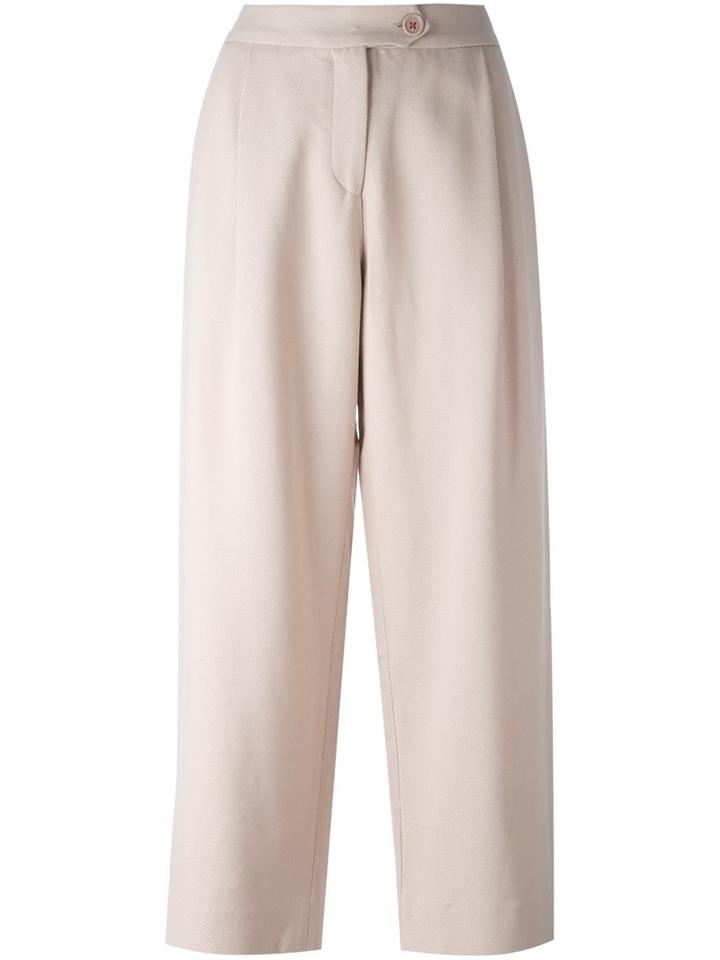 Chinti And Parker Twill Cropped Trousers, Women's, Size: Large, Pink/purple, Cotton/viscose