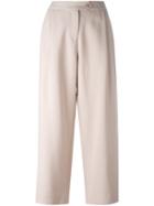 Chinti And Parker Twill Cropped Trousers, Women's, Size: Large, Pink/purple, Cotton/viscose