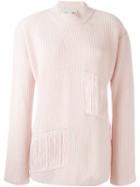 Stella Mccartney Distressed Panel Jumper, Women's, Size: 40, Nude/neutrals, Cashmere/wool