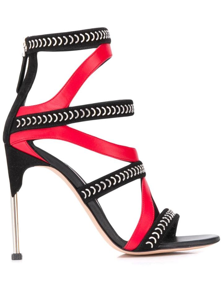 Alexander Mcqueen Pin Heel Cage Sandals - Black
