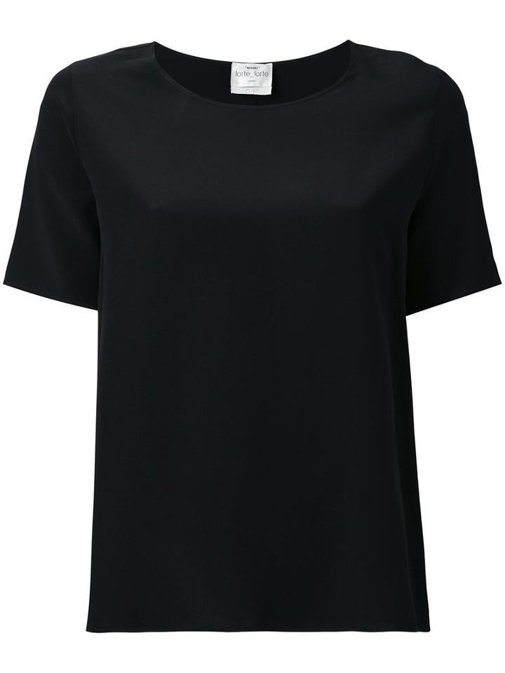 Forte Forte - My Top Short Sleeve T-shirt - Women - Silk - 1, Black, Silk