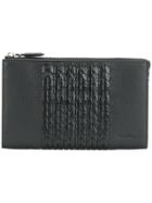 Salvatore Ferragamo Woven Detail Clutch Bag - Black