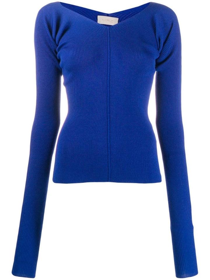 Mrz Ribbed Knit Sweater - Blue