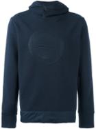 Emporio Armani Logo Print Hoodie, Men's, Size: Large, Blue, Cotton/polyester/spandex/elastane/polyester