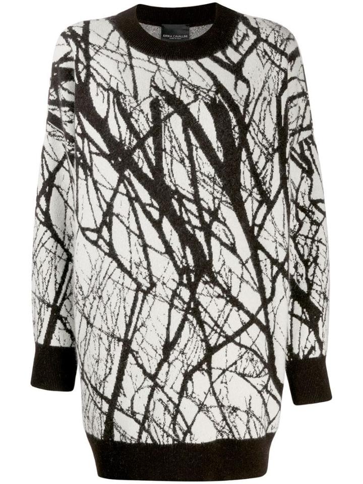 Erika Cavallini Two-tone Print Jumper - Brown