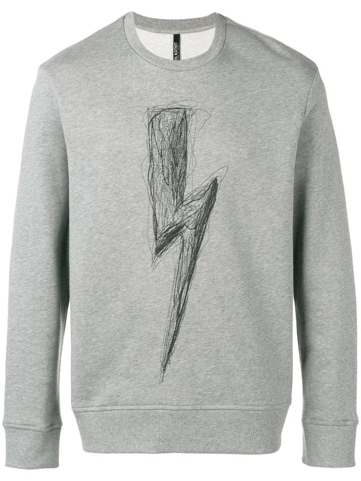 Neil Barrett Sketch Logo Sweatshirt - Grey