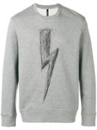 Neil Barrett Sketch Logo Sweatshirt - Grey