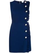 Msgm Ruffled Trim Short Dress - Blue