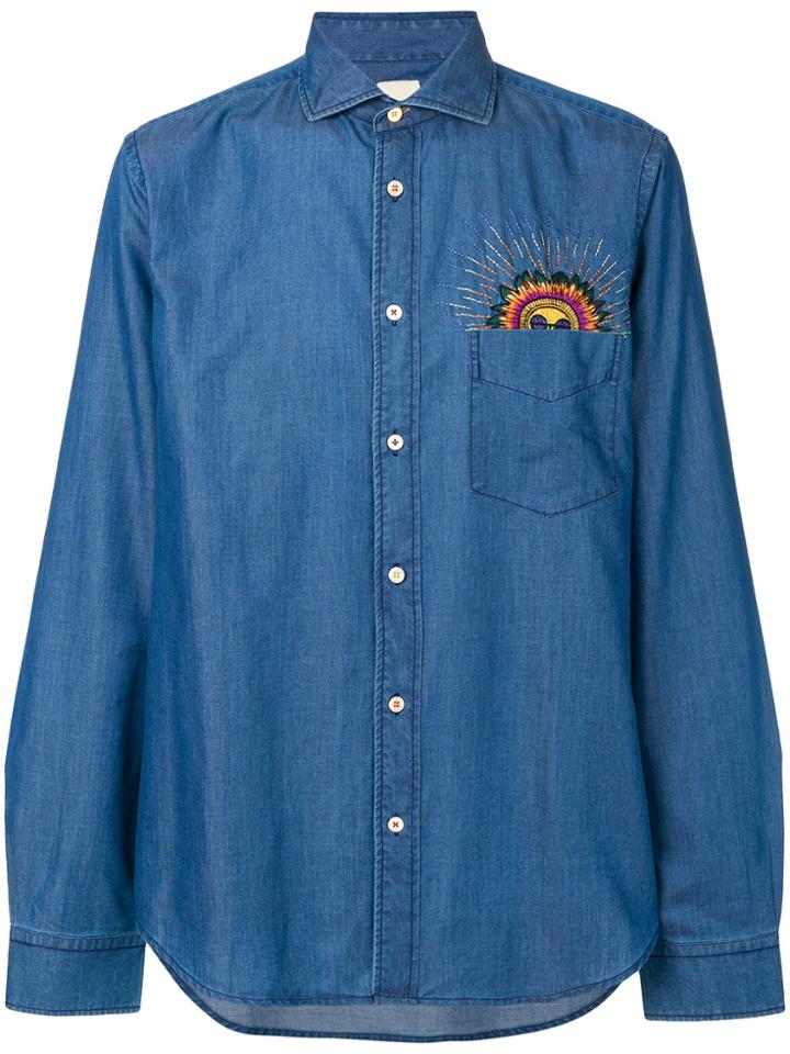 Paul Smith Embroidered Sun Shirt - Blue