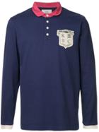 Kent & Curwen Long-sleeved Logo Polo Shirt - Pink & Purple