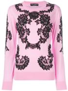 Dolce & Gabbana Lace Applique Jumper - Pink & Purple