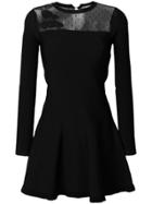 Red Valentino Floral Embroidered Mini Dress - Black